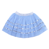 Silver Band Tulle Skirt W/ Sequin Trims