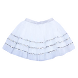 Silver Band Tulle Skirt W/ Sequin Trims