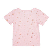 Pink Glitter Gold Star Tee - doe a dear