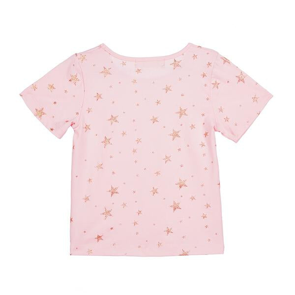 Pink Glitter Gold Star Tee - doe a dear