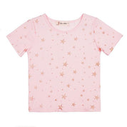 Pink Glitter Gold Star Tee - doe a dear