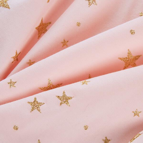 Pink Glitter Gold Star Tee - doe a dear