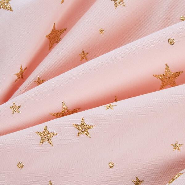 Pink Glitter Gold Star Tee