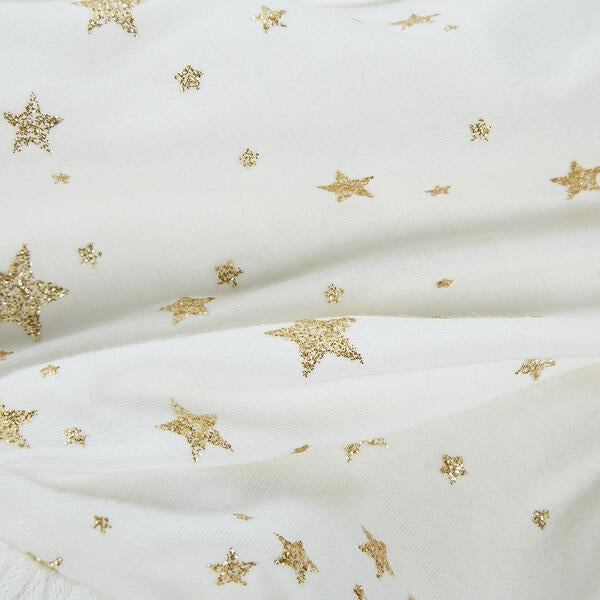 Glitter Gold Star Tulle Dress White