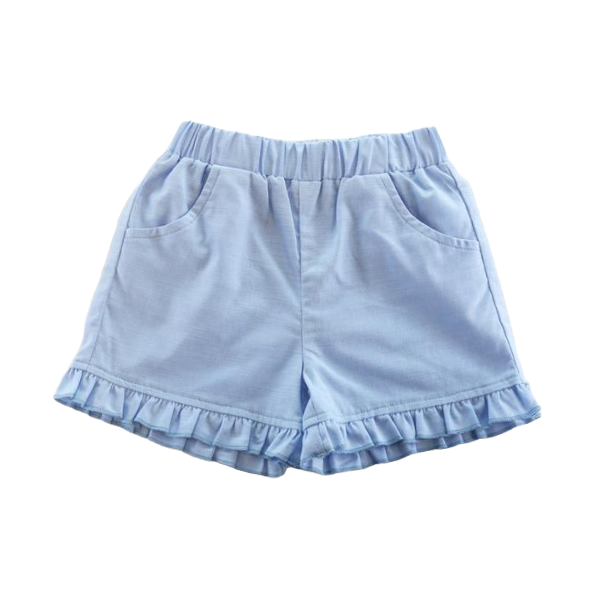 Ruffle Hems Shorts - Blue
