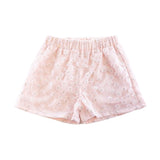 Floral Embroidered Mesh Shorts