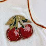 White Cherry Embroidery Dress
