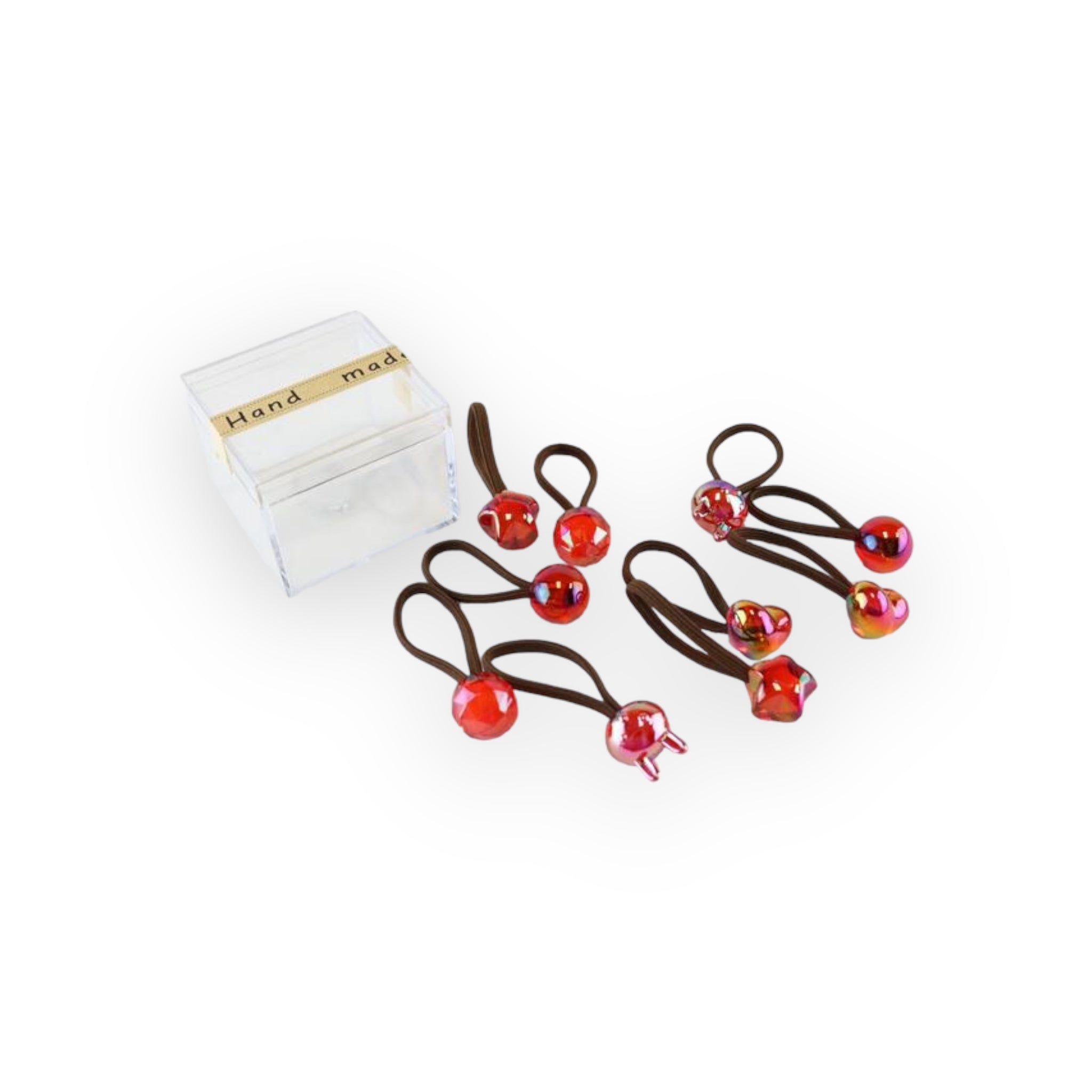 10pcs Mix Red Elastic Hair Ties - doe a dear