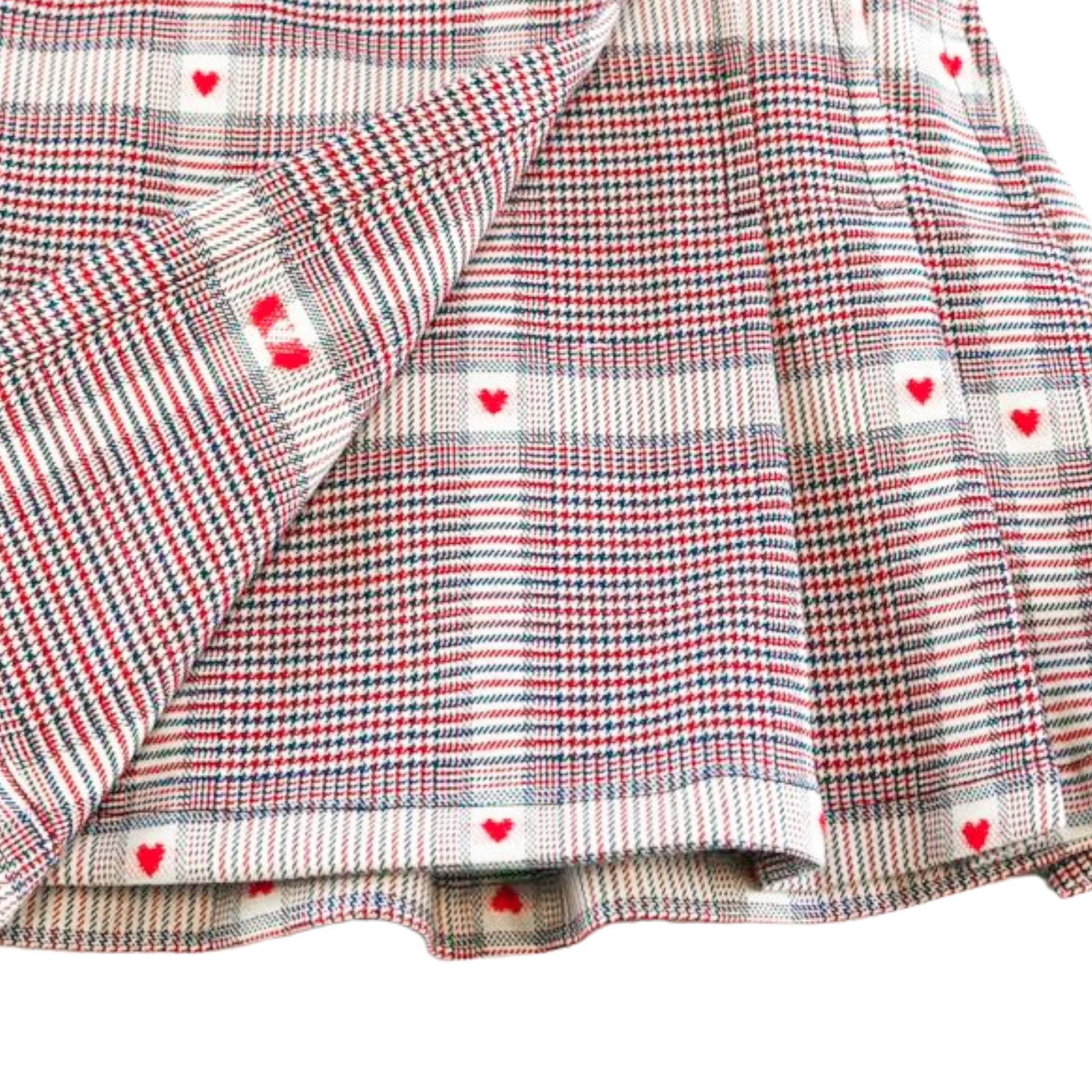Heart Plaid Skirt - Red - doe a dear