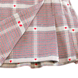 Heart Plaid Skirt - Red
