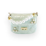 Embellished Patent Quilted Purse