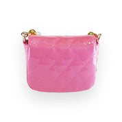 Embellished Patent Quilted Purse - Fuchsia - doe a dear