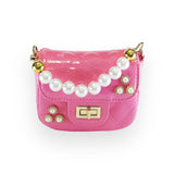 Embellished Patent Quilted Purse