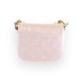 Embellished Patent Quilted Purse - Pink
