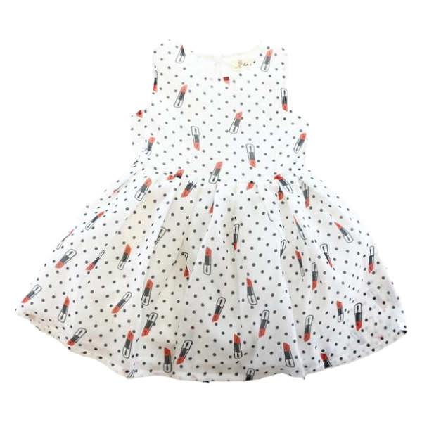 Sleeveless Dotted Lipstick Dress - doe a dear