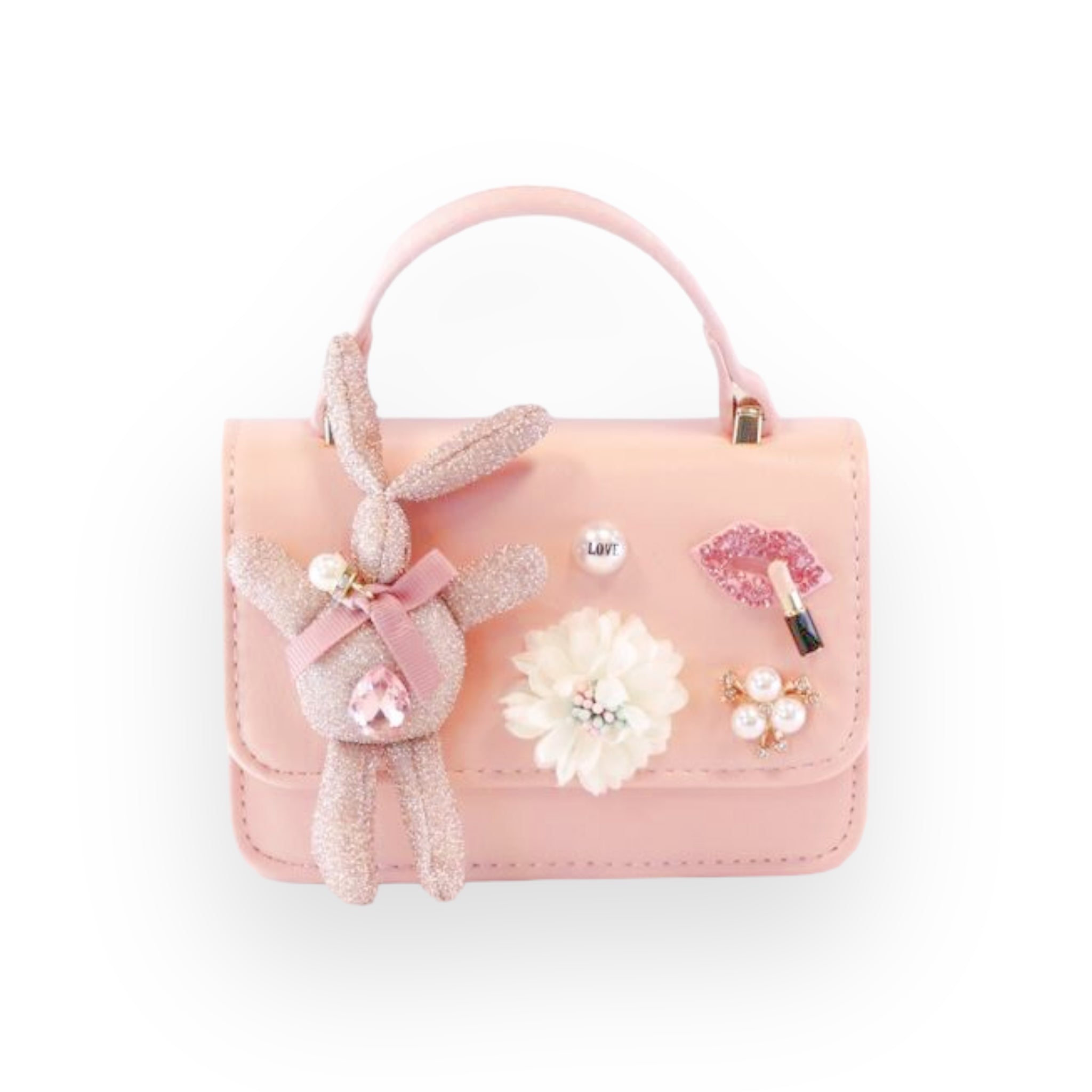 Bunny Applique Purse - Pink - doe a dear