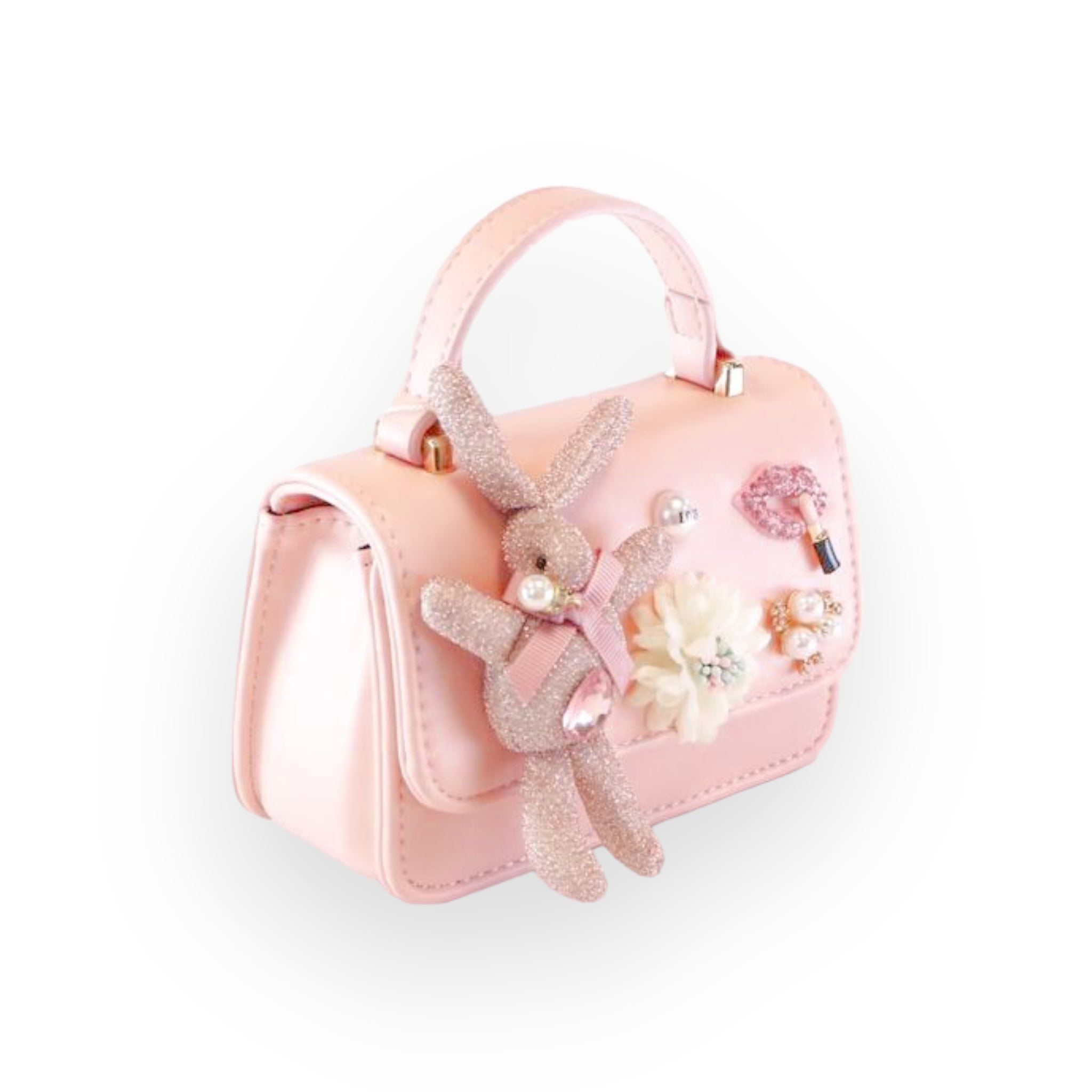 Bunny Applique Purse - Pink - doe a dear