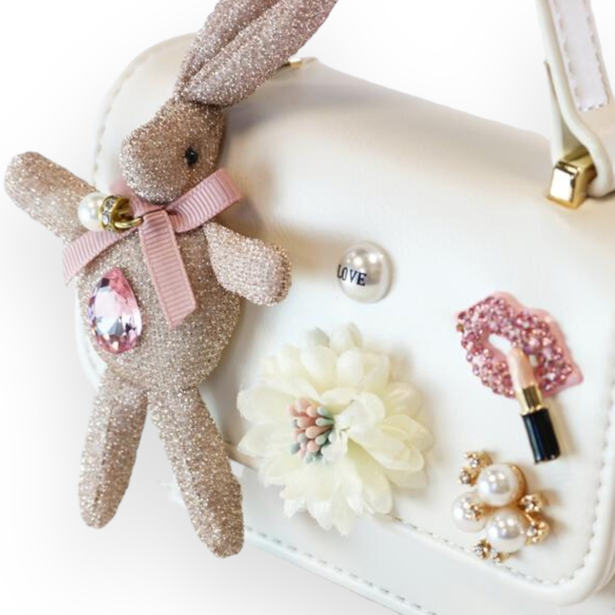 Bunny Applique Purse - Cream - doe a dear