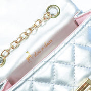 Pearl Handle Quilted Leather Purse w/ Charms - Silver - doe a dear