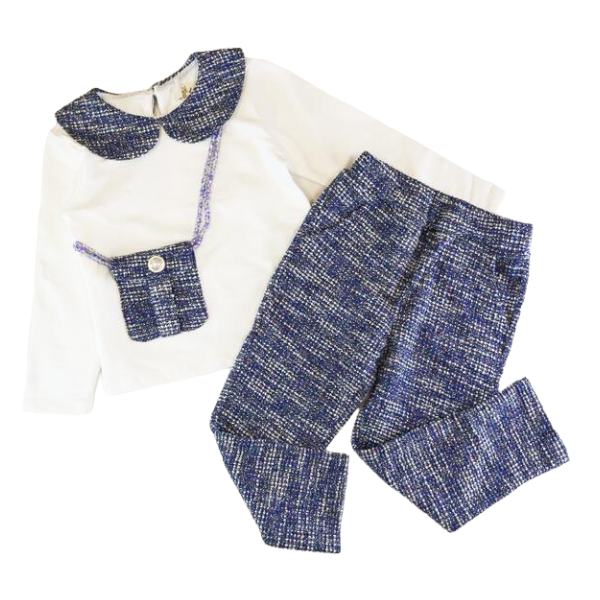 Tweed Pants - Blue - doe a dear