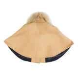 Faux Fur Collar Wooly Cape