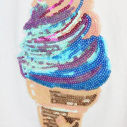White Sequin Ice-Cream Cone Tee - doe a dear