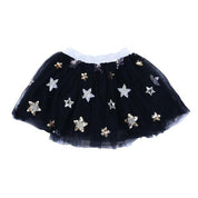 Star Embroidered & Sequined Skirt - Black - doe a dear