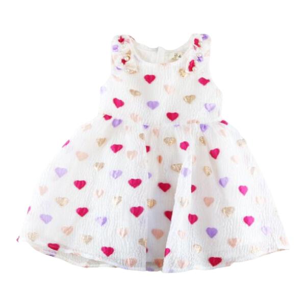 Heart Pattern Crinkle Dress