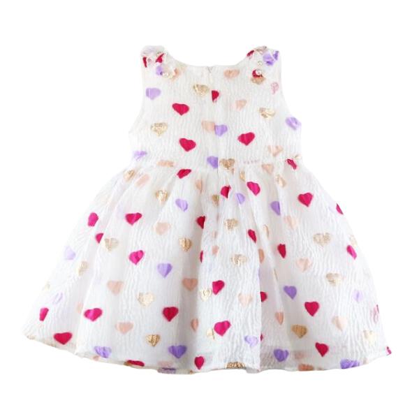 Heart Pattern Crinkle Dress