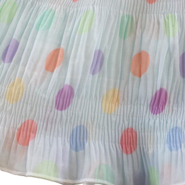 Dot Chiffon Pleat Dress - Blue - doe a dear