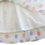 Dot Chiffon Pleat Dress - White - doe a dear