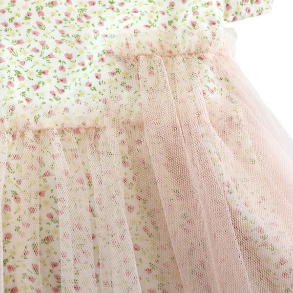 Mesh Layer Floral Dress Pink - doe a dear