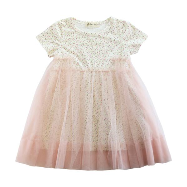 Mesh Layer Floral Dress Pink - doe a dear