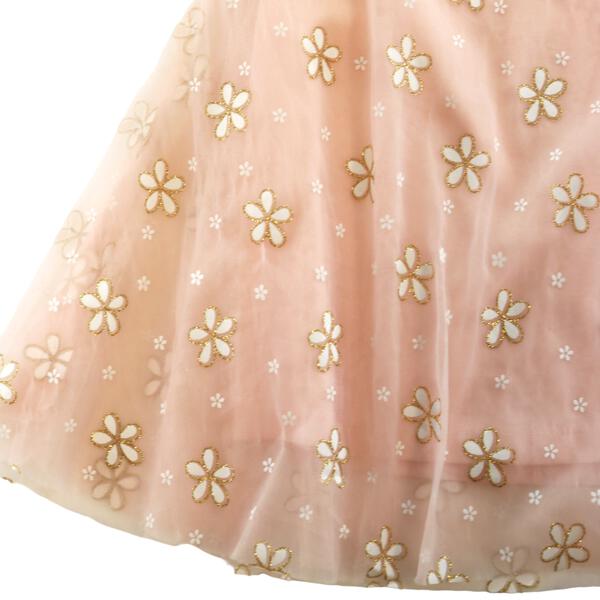 Glitter Floral Mesh Dress Pink - doe a dear