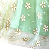 Glitter Floral Mesh Dress Green