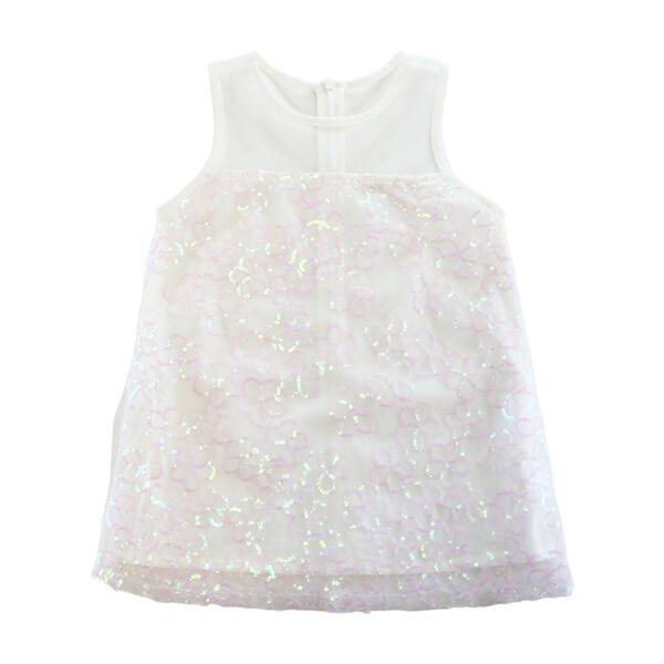 Sequin Floral Mesh Dress White - doe a dear