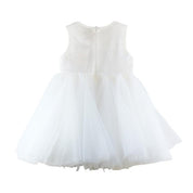 Floral Waist Trim Tulle Dress in White - doe a dear