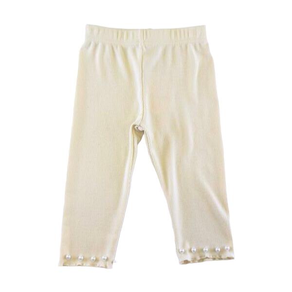 Pearl Trim Glitter Leggings - Beige - doe a dear