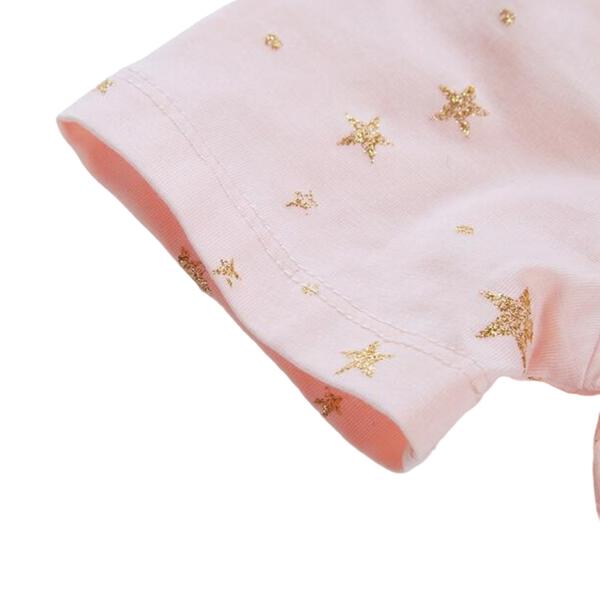 Pink Glitter Gold Star Tee - doe a dear