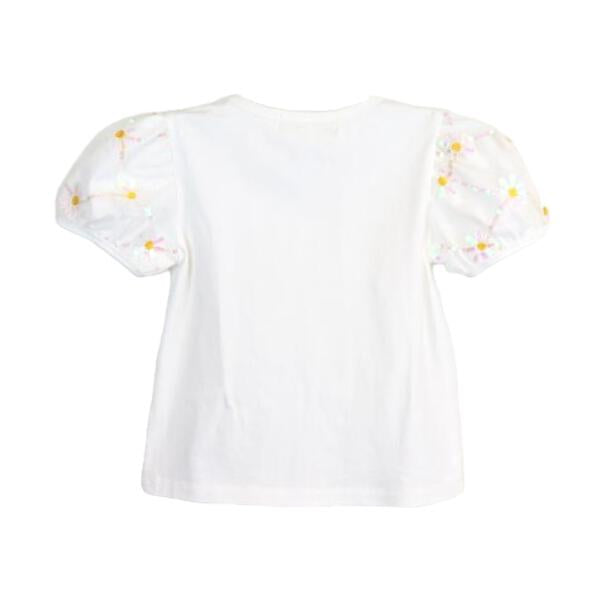 White Sequin Floral Top - doe a dear