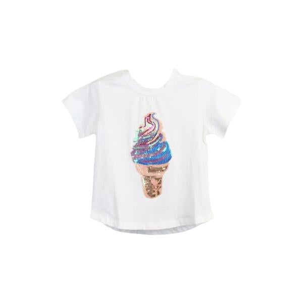 White Sequin Ice-Cream Cone Tee - doe a dear