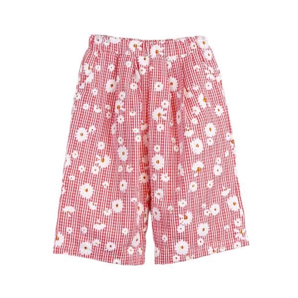 Floral Plaid Wide Pants Red - doe a dear