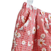 Floral Plaid Wide Pants Red - doe a dear