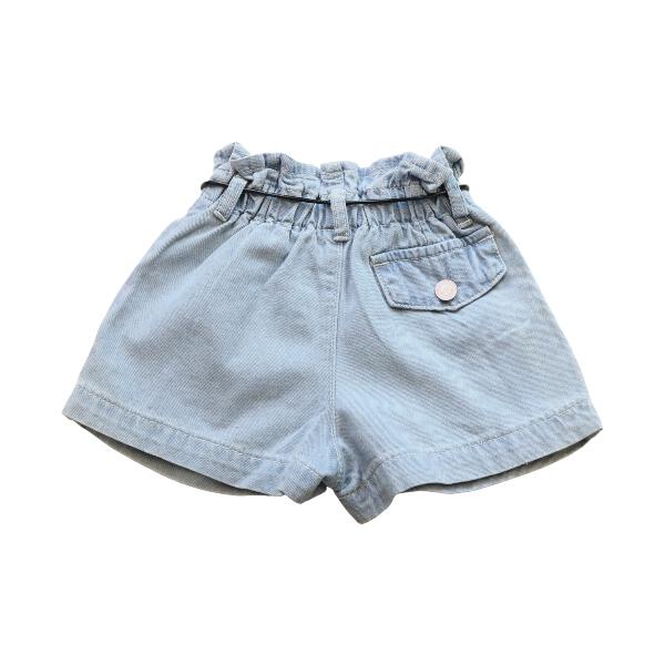 Imitated Leather Strap Denim Shorts - doe a dear