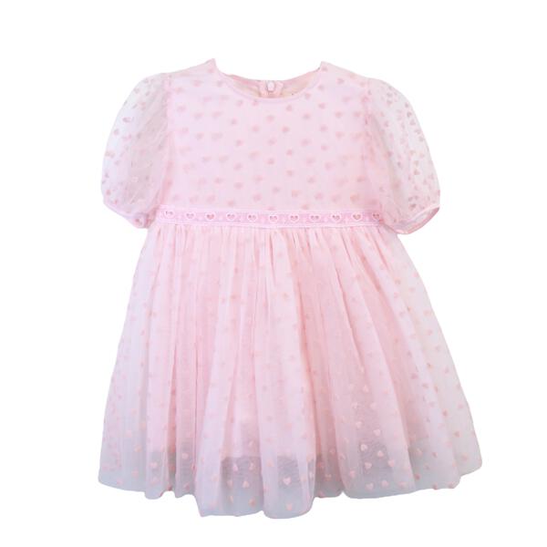 Velvet Heart Mesh Dress Pink - doe a dear