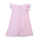 Pink Floral Brocade Dress with Jewel