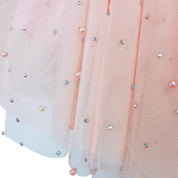 Iridescent Rhinestone and pearls pink Tutu - doe a dear