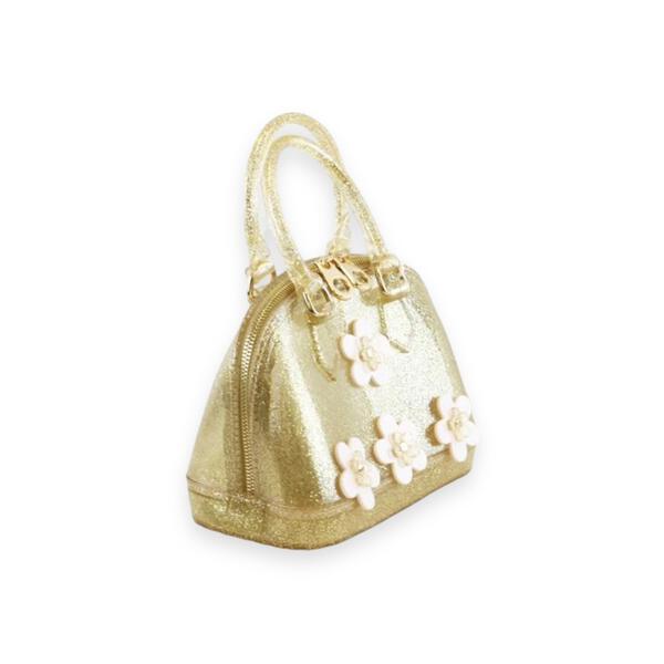 Floral Jelly Bowling Bag - Gold