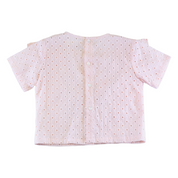 Floral Eyelet Fabric Top - Pink - doe a dear
