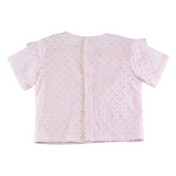 Floral Eyelet Fabric Top - Pink